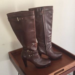 Cole Haan high heel leather boots size 9